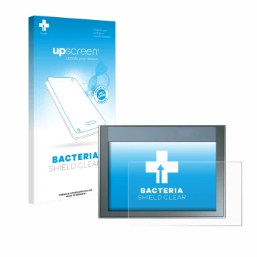 Face avant d’un emballage produit avec le logo de la marque upscreen. À côté, l’appareil Siemens Simatic HMI KTP 700 Basic est