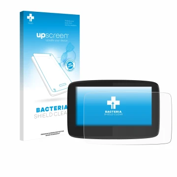 Face avant d’un emballage produit avec le logo de la marque upscreen. À côté, l’appareil TomTom GO 620 est représenté avec la 