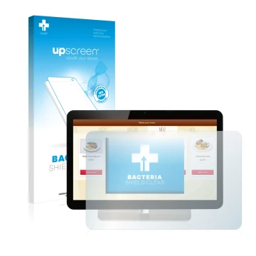 Face avant d’un emballage produit avec le logo de la marque upscreen. À côté, l’appareil Aopen eTILE 19M est représenté avec l