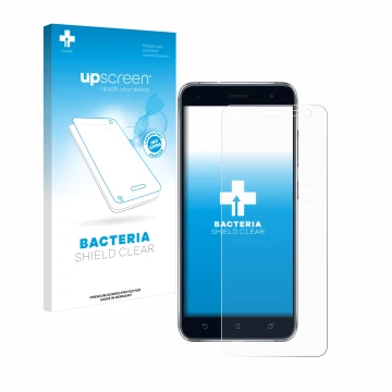 Face avant d’un emballage produit avec le logo de la marque upscreen. À côté, l’appareil ASUS ZenFone 3 ZE520KL est représenté