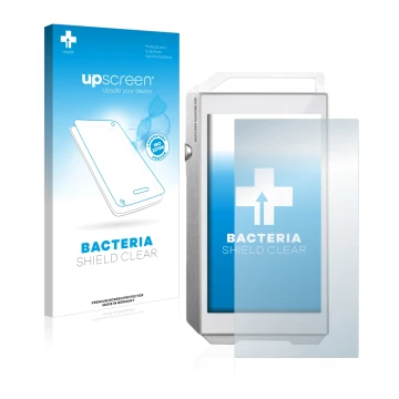 Face avant d’un emballage produit avec le logo de la marque upscreen. À côté, l’appareil Pioneer XDP-100R est représenté avec 