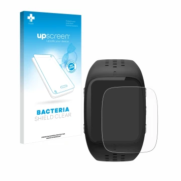 Face avant d’un emballage produit avec le logo de la marque upscreen. À côté, l’appareil Polar M430 est représenté avec la pro