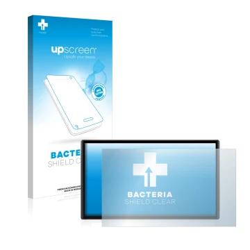 Face avant d’un emballage produit avec le logo de la marque upscreen. À côté, l’appareil Garmin DriveSmart 61 LMT-S est représ