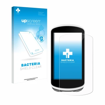 Face avant d’un emballage produit avec le logo de la marque upscreen. À côté, l’appareil Garmin Edge 1030 est représenté avec 