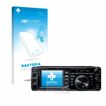 Face avant d’un emballage produit avec le logo de la marque upscreen. À côté, l’appareil Yaesu FT-991A est représenté avec la 