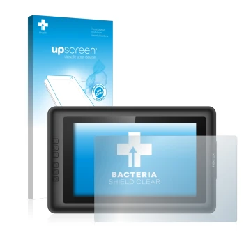 Face avant d’un emballage produit avec le logo de la marque upscreen. À côté, l’appareil XP-Pen Artist 13.3 est représenté ave