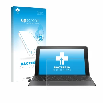 Face avant d’un emballage produit avec le logo de la marque upscreen. À côté, l’appareil HP Pro x2 612 G2 est représenté avec 