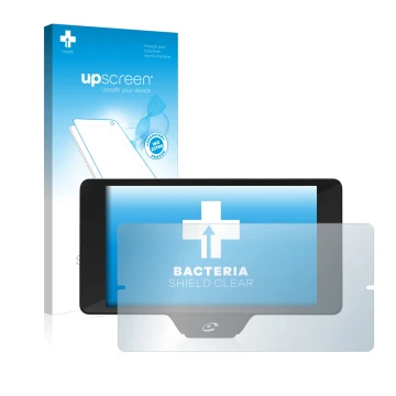 Face avant d’un emballage produit avec le logo de la marque upscreen. À côté, l’appareil Coyote Nav+ 2017 est représenté avec 