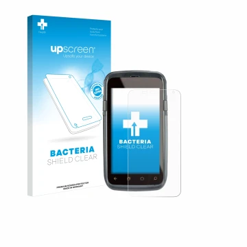 Face avant d’un emballage produit avec le logo de la marque upscreen. À côté, l’appareil Honeywell Dolphin CT60 est représenté