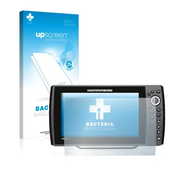 Face avant d’un emballage produit avec le logo de la marque upscreen. À côté, l’appareil Humminbird Helix 10 est représenté av
