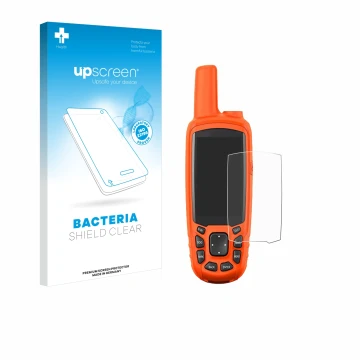 Face avant d’un emballage produit avec le logo de la marque upscreen. À côté, l’appareil Garmin Astro 430 est représenté avec 