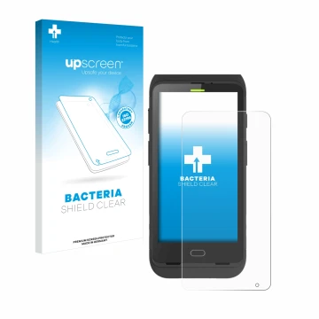 Face avant d’un emballage produit avec le logo de la marque upscreen. À côté, l’appareil Honeywell Dolphin CT40 est représenté