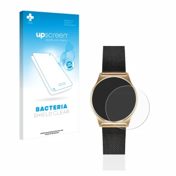 Face avant d’un emballage produit avec le logo de la marque upscreen. À côté, l’appareil Xlyne X-Watch Joli XW Pro est représe