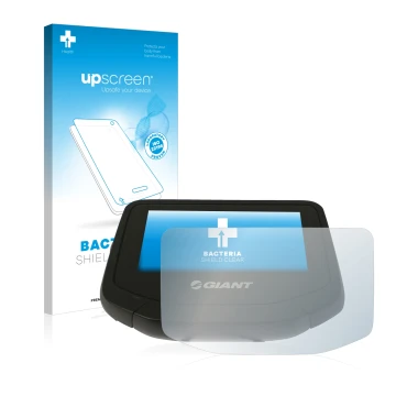 Face avant d’un emballage produit avec le logo de la marque upscreen. À côté, l’appareil Giant RideControl Evo est représenté 