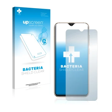 Face avant d’un emballage produit avec le logo de la marque upscreen. À côté, l’appareil Cubot X20 Pro est représenté avec la 
