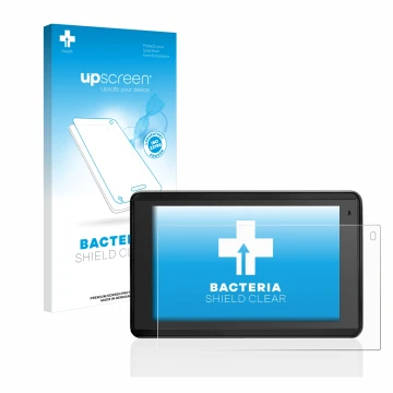 Face avant d’un emballage produit avec le logo de la marque upscreen. À côté, l’appareil Garmin Aera 660 est représenté avec l