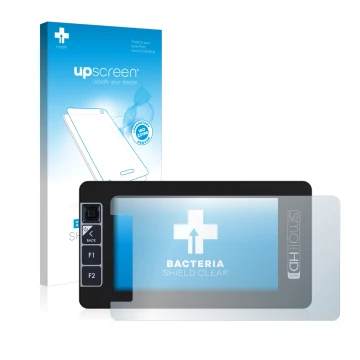 Face avant d’un emballage produit avec le logo de la marque upscreen. À côté, l’appareil SmallHD 503 Ultra Bright est représen