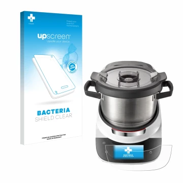 Face avant d’un emballage produit avec le logo de la marque upscreen. À côté, l’appareil Bosch Cookit est représenté avec la p