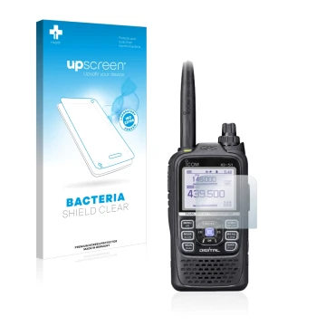 Face avant d’un emballage produit avec le logo de la marque upscreen. À côté, l’appareil Icom ID-51E Plus 2 est représenté ave