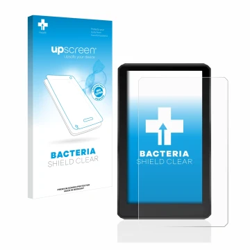 Face avant d’un emballage produit avec le logo de la marque upscreen. À côté, l’appareil Garmin zumo XT est représenté avec la