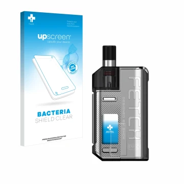 Face avant d’un emballage produit avec le logo de la marque upscreen. À côté, l’appareil Smok Fetch 80W Pro est représenté ave