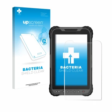 Face avant d’un emballage produit avec le logo de la marque upscreen. À côté, l’appareil GeoMax Zenius 800 est représenté avec