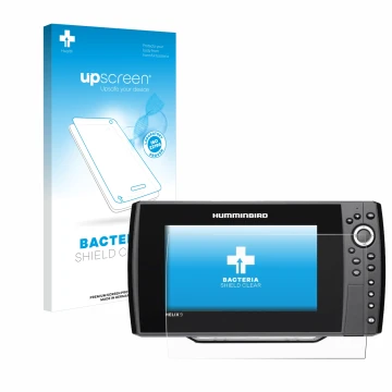Face avant d’un emballage produit avec le logo de la marque upscreen. À côté, l’appareil Humminbird Helix 9 G2N est représenté