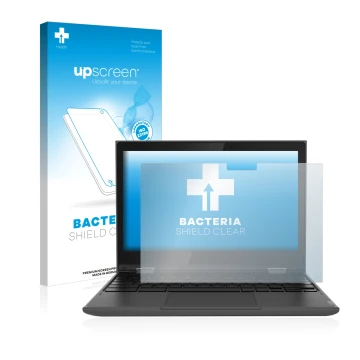 Face avant d’un emballage produit avec le logo de la marque upscreen. À côté, l’appareil Lenovo 300e (2e Gen.) est représenté 