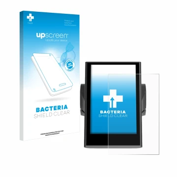 Face avant d’un emballage produit avec le logo de la marque upscreen. À côté, l’appareil Bafang DP C18 est représenté avec la 