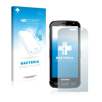 Face avant d’un emballage produit avec le logo de la marque upscreen. À côté, l’appareil Brondi Amico est représenté avec la p