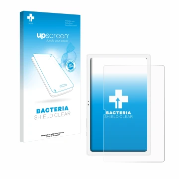 Face avant d’un emballage produit avec le logo de la marque upscreen. À côté, l’appareil Samsung Galaxy Tab A7 10.4 WiFi 2020 