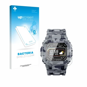 Face avant d’un emballage produit avec le logo de la marque upscreen. À côté, l’appareil JAY-tech SWi2 est représenté avec la 