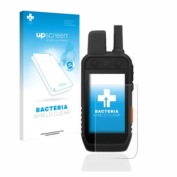 Face avant d’un emballage produit avec le logo de la marque upscreen. À côté, l’appareil Garmin Alpha 200 K est représenté ave