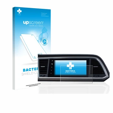 Face avant d’un emballage produit avec le logo de la marque upscreen. À côté, l’appareil Seat Ateca Style Go 2020 Infotainment