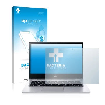 Face avant d’un emballage produit avec le logo de la marque upscreen. À côté, l’appareil Acer Spin 3 SP314-54N est représenté 
