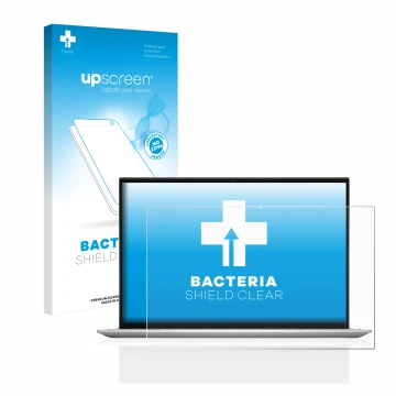 Face avant d’un emballage produit avec le logo de la marque upscreen. À côté, l’appareil Dell Inspiron 17 7706 2-in-1 est repr