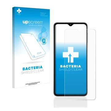 Face avant d’un emballage produit avec le logo de la marque upscreen. À côté, l’appareil Samsung Galaxy A32 5G est représenté 