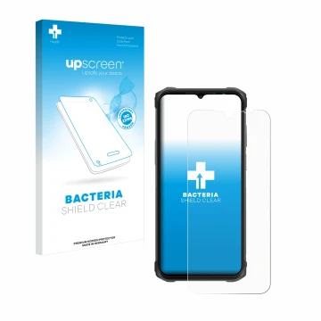 Face avant d’un emballage produit avec le logo de la marque upscreen. À côté, l’appareil Ulefone Armor 12 est représenté avec 