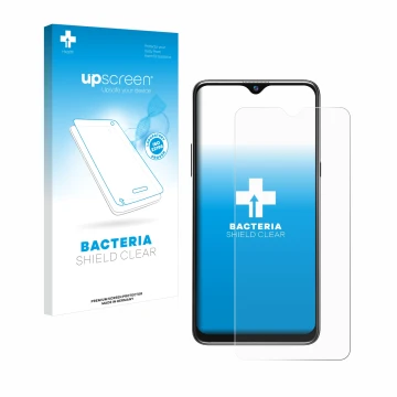 Face avant d’un emballage produit avec le logo de la marque upscreen. À côté, l’appareil Blackview A80s est représenté avec la