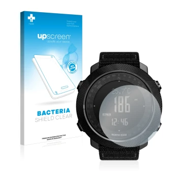 Face avant d’un emballage produit avec le logo de la marque upscreen. À côté, l’appareil North Edge Apache est représenté avec