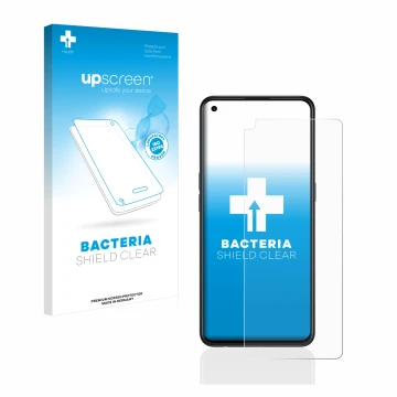 Face avant d’un emballage produit avec le logo de la marque upscreen. À côté, l’appareil Oppo Find X3 Lite est représenté avec