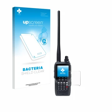 Face avant d’un emballage produit avec le logo de la marque upscreen. À côté, l’appareil Yaesu FTA-550 est représenté avec la 