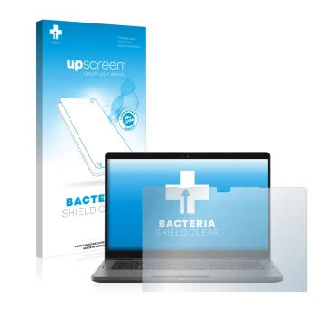 Face avant d’un emballage produit avec le logo de la marque upscreen. À côté, l’appareil Dell Latitude 5310 2-in-1 est représe