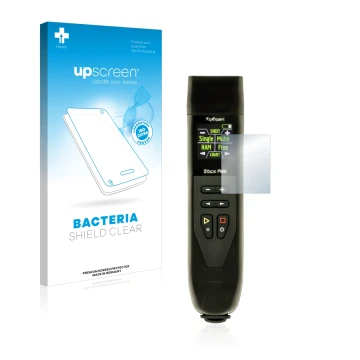 Face avant d’un emballage produit avec le logo de la marque upscreen. À côté, l’appareil RigExpert Stick Pro est représenté av