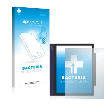 Face avant d’un emballage produit avec le logo de la marque upscreen. À côté, l’appareil Boox Note Air est représenté avec la 