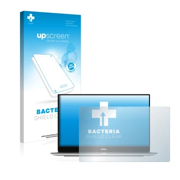 Face avant d’un emballage produit avec le logo de la marque upscreen. À côté, l’appareil Dell XPS 13 9305 Touch est représenté