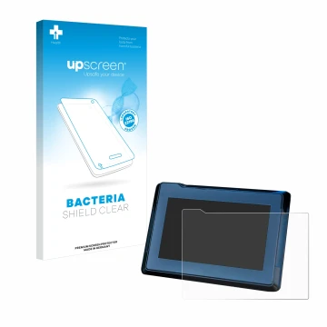 Face avant d’un emballage produit avec le logo de la marque upscreen. À côté, l’appareil KTM 1290 Super Adventure R 2021 TFT 7