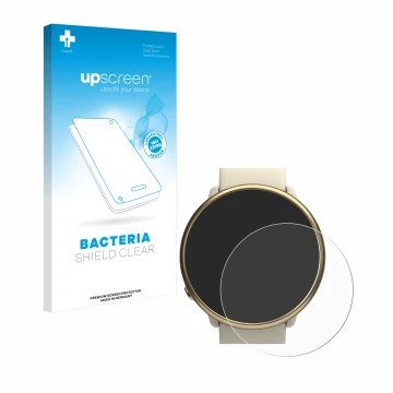 Face avant d’un emballage produit avec le logo de la marque upscreen. À côté, l’appareil Polar Ignite 2 est représenté avec la