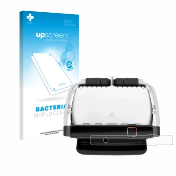 Face avant d’un emballage produit avec le logo de la marque upscreen. À côté, l’appareil Tefal OptiGrill Elite est représenté 