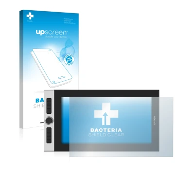 Face avant d’un emballage produit avec le logo de la marque upscreen. À côté, l’appareil XP-Pen Innovator 16 est représenté av